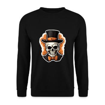 Crâne d’Halloween - Sweat-shirt Unisexe - noir - Devant - Alina (178cm) & Michal (187cm)