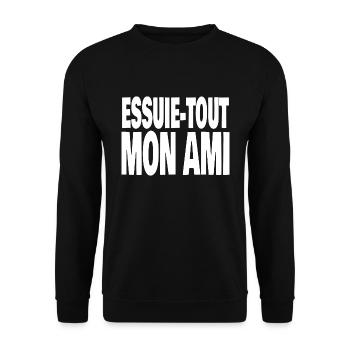 essuie-tout mon ami - Sweat-shirt Unisexe - noir - Devant - Alina (178cm) & Michal (187cm)
