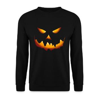 Pumpkin Halloween Grin - Unisex Sweatshirt - black - Front - Alina (178cm) & Michal (187cm)