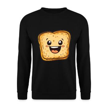 Pain grillé rieur - Sweat-shirt Unisexe - noir - Devant - Alina (178cm) & Michal (187cm)