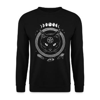 Graphique De pentagramme pour chat - Sweat-shirt Unisexe - noir - Devant - Alina (178cm) & Michal (187cm)