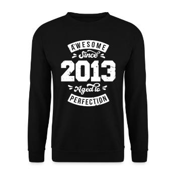 Millésime 2013 anniversaire - rétro 2013 - Sweat-shirt Unisexe - noir - Devant - Alina (178cm) & Michal (187cm)