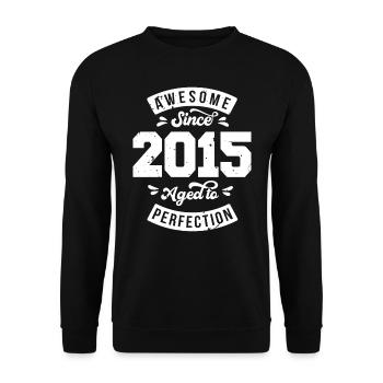 Millésime 2015 anniversaire - rétro 2015 - Sweat-shirt Unisexe - noir - Devant - Alina (178cm) & Michal (187cm)