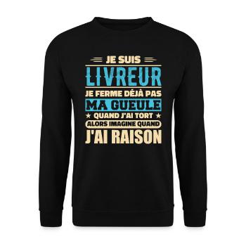 I'm a delivery guy I'm already not shutting up Humor - Unisex Sweatshirt - black - Front - Alina (178cm) & Michal (187cm)