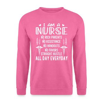 Ich bin eine Krankenschwester Keine reichen Eltern Lustig Ich bin eine Krankenschwester T-Shirt - Unisex Pullover - Pink - Vorne