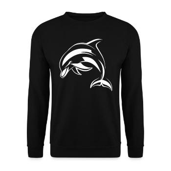 Dolphin - Unisex Sweatshirt - black - Front - Alina (178cm) & Michal (187cm)