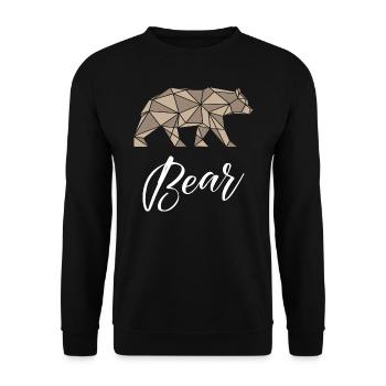 Bear Geometric - Unisex Sweatshirt - black - Front - Alina (178cm) & Michal (187cm)