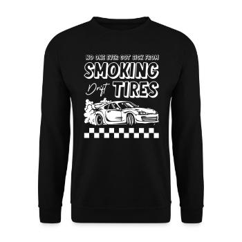 Smoking Tires Drifting - Unisex Pullover - Schwarz - Vorne - Alina (178cm) & Michal (187cm)