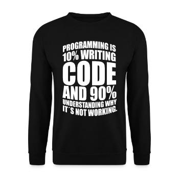 Nerd Nerdy Geek Funny Sayings Programmer - Unisex Sweatshirt - black - Front - Alina (178cm) & Michal (187cm)