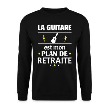 Guitare plan de retraite, fête des pères, retraite - Sweat-shirt Unisexe - noir - Devant - Alina (178cm) & Michal (187cm)