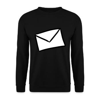 Brief Briefumschlag Post Mail letter envelope - Unisex Pullover - Schwarz - Vorne - Alina (178cm) & Michal (187cm)