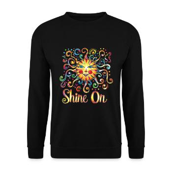 Sonne Mandala Positive Vibes Shine On Sunshine - Unisex Pullover - Schwarz - Vorne - Alina (178cm) & Michal (187cm)
