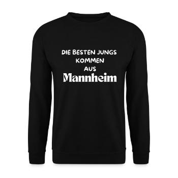 Die besten Jungs kommen aus Mannheim - Unisex Pullover - Schwarz - Vorne - Alina (178cm) & Michal (187cm)