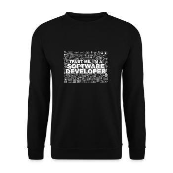 Croyez-moi, je suis un développeur de logiciels - Sweat-shirt Unisexe - noir - Devant - Alina (178cm) & Michal (187cm)