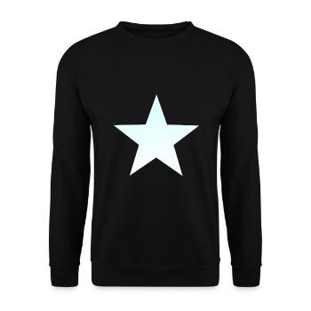 blue white star, blue white star bright star - Unisex Sweatshirt - black - Front - Alina (178cm) & Michal (187cm)