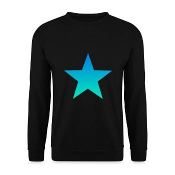 blauer Stern blue star - Unisex Pullover - Schwarz - Vorne - Alina (178cm) & Michal (187cm)