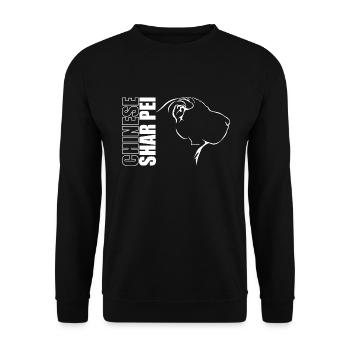 CHINOIS SHAR PEI Profil Chiens Wilsigns - Sweat-shirt Unisexe - noir - Devant - Alina (178cm) & Michal (187cm)