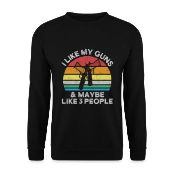 I Like My Guns And Maybe Like 3 People Shooting Range - Unisex Sweatshirt - black - Front - Alina (178cm) & Michal (187cm)