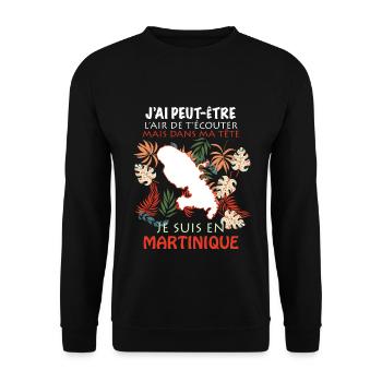 Martinique L'Ile Merveilleuse Cadeau Martiniquaise - Sweat-shirt Unisexe - noir - Devant - Alina (178cm) & Michal (187cm)
