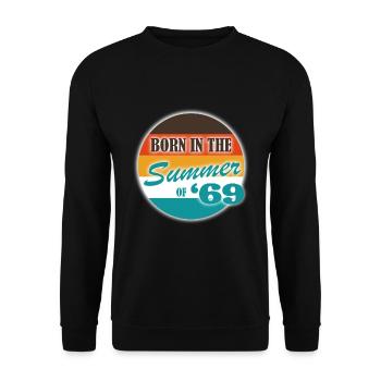 Sommer Summer 69 Geboren 50 Geburtstag - Unisex Sweatshirt - black - Front - Alina (178cm) & Michal (187cm)