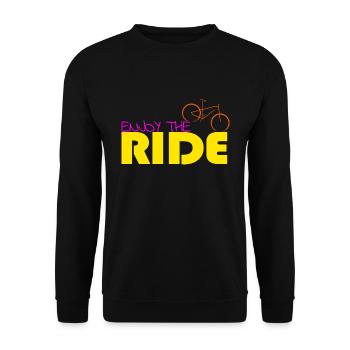 Enjoy the RIDE Mountainbike T-Shirt Gift women - Unisex Pullover - Schwarz - Vorne - Alina (178cm) & Michal (187cm)