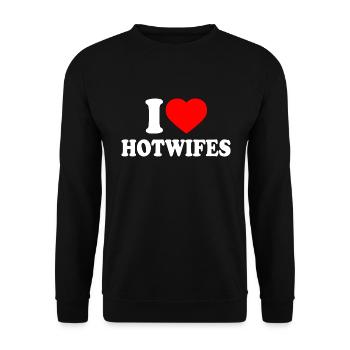 I love hotwifes - Unisex Sweatshirt - black - Front - Alina (178cm) & Michal (187cm)