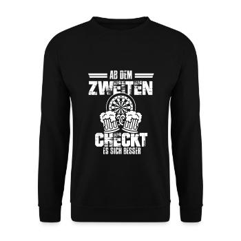 Beer darts gift - Unisex Sweatshirt - black - Front - Alina (178cm) & Michal (187cm)