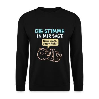 Schwangerschaft | Babybauch Geschenk - Unisex Pullover - Schwarz - Vorne - Alina (178cm) & Michal (187cm)