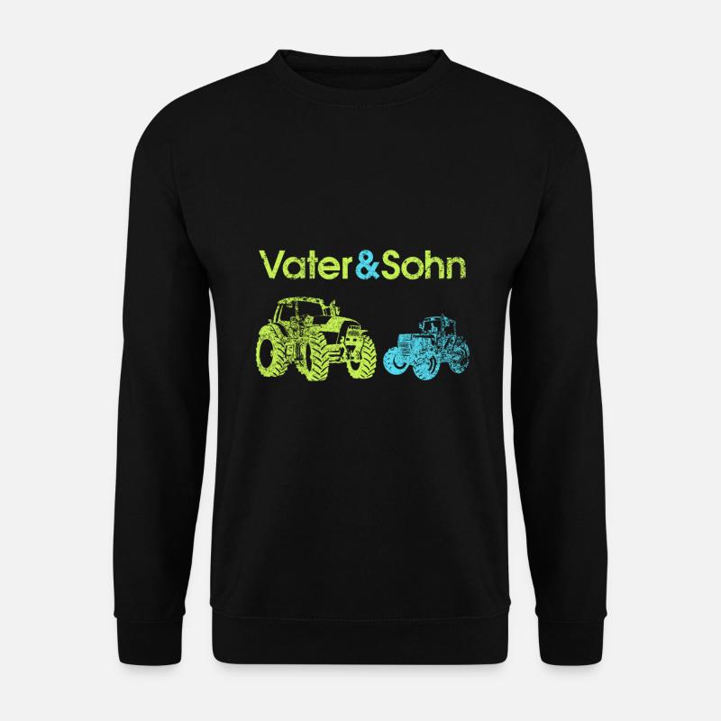 Vater und Sohn Traktor Geschenk - Unisex Pullover - Schwarz