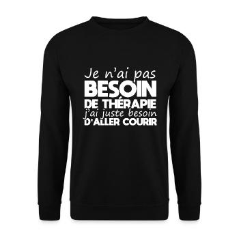 Footing coureur triathlète cadeau drôle courir - Sweat-shirt Unisexe - noir - Devant - Alina (178cm) & Michal (187cm)