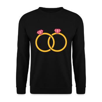 Wedding rings - engagement rings - Unisex Sweatshirt - black - Front - Alina (178cm) & Michal (187cm)