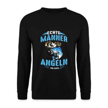 Angeln Angler Fischer Fischen - Unisex Pullover - Schwarz - Vorne - Alina (178cm) & Michal (187cm)