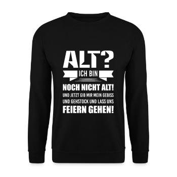 Geburtstag Altern Feiern Feier - Unisex Pullover - Schwarz - Vorne - Alina (178cm) & Michal (187cm)