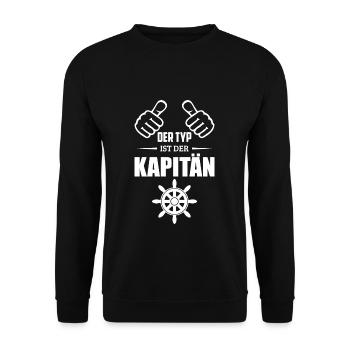 Kapitän Boot Segeln - Unisex Pullover - Schwarz - Vorne - Alina (178cm) & Michal (187cm)