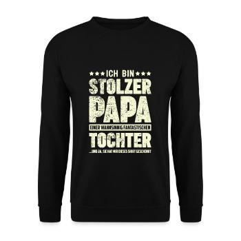 Papa & Tochter - Unisex Pullover - Schwarz - Vorne - Alina (178cm) & Michal (187cm)