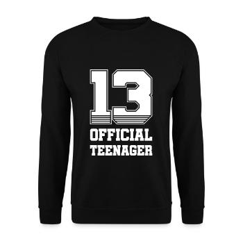 Teenager Jugendlicher 13. Geburtstag - Unisex Pullover - Schwarz - Vorne - Alina (178cm) & Michal (187cm)