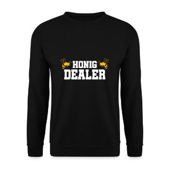 Honig Dealer Imker - Unisex Pullover - Schwarz - Vorne - Alina (178cm) & Michal (187cm)