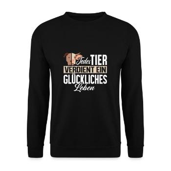 Vegan Bien-être animal - Sweat-shirt Unisexe - noir - Devant - Alina (178cm) & Michal (187cm)