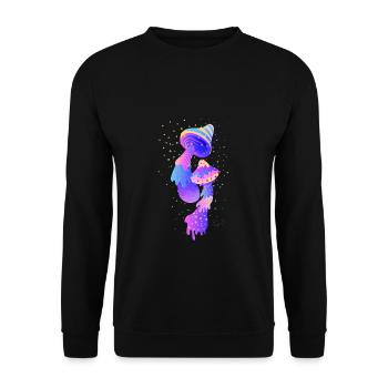 Champignons Magiques Champignons - Sweat-shirt Unisexe - noir - Devant - Alina (178cm) & Michal (187cm)
