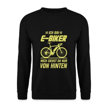 E-Biker E-Bike - Unisex Sweatshirt - black - Front - Alina (178cm) & Michal (187cm)