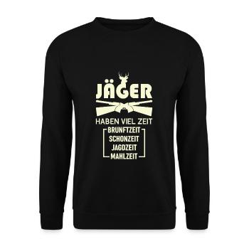 Hunter hunting saying gift - Unisex Sweatshirt - black - Front - Alina (178cm) & Michal (187cm)