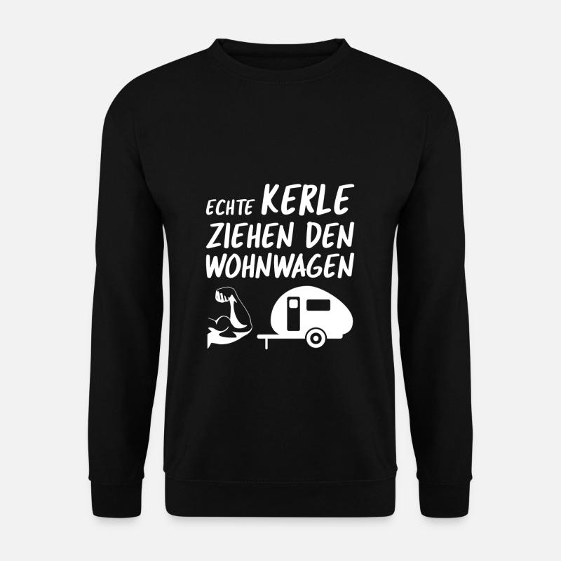 Wohnwagen Mann Witz Camping Camper - Unisex Pullover - Schwarz