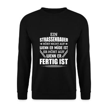 Straßenbauer - Unisex Pullover - Schwarz - Vorne - Alina (178cm) & Michal (187cm)