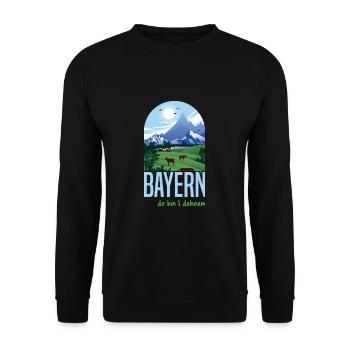Bayern boarisch bayerischer Spruch - Unisex Pullover - Schwarz - Vorne - Alina (178cm) & Michal (187cm)