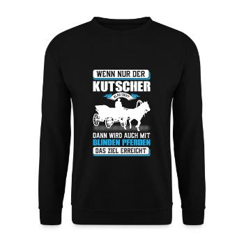 Kutscher Witz - Unisex Pullover - Schwarz - Vorne - Alina (178cm) & Michal (187cm)