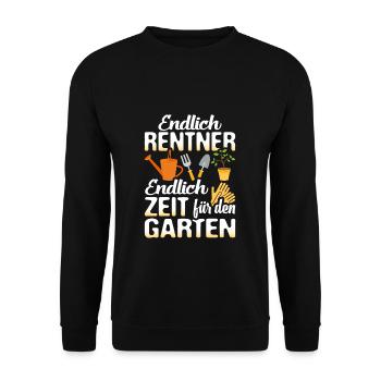 Rentner Garten Gartenarbeit - Unisex Pullover - Schwarz - Vorne - Alina (178cm) & Michal (187cm)