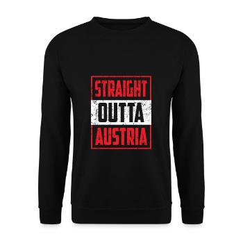 Straight outta Austria Austria Austrian - Unisex Sweatshirt - black - Front - Alina (178cm) & Michal (187cm)