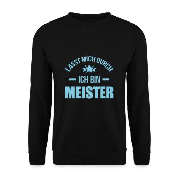 Meister Meisterbrief Meistertitel - Unisex Pullover - Schwarz - Vorne - Alina (178cm) & Michal (187cm)