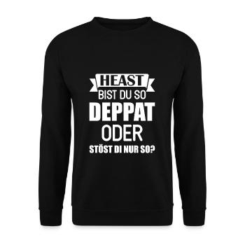 Österreich Dialekt Spruch - Unisex Pullover - Schwarz - Vorne - Alina (178cm) & Michal (187cm)