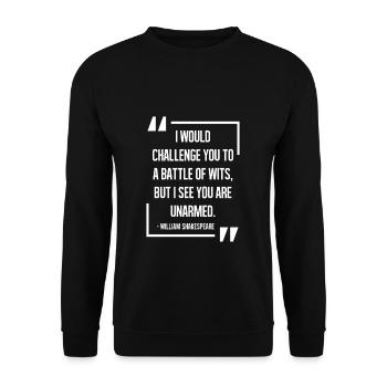 William Shakespeare quote - Unisex Sweatshirt - black - Front - Alina (178cm) & Michal (187cm)